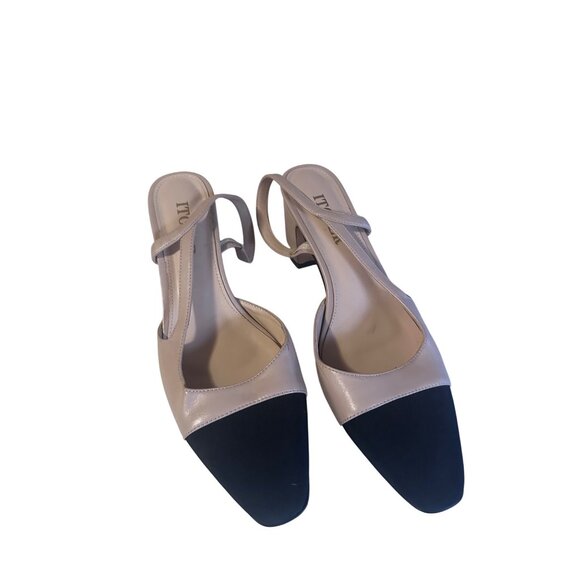 Itozer tan and black sling back heels size - Picture 2 of 6